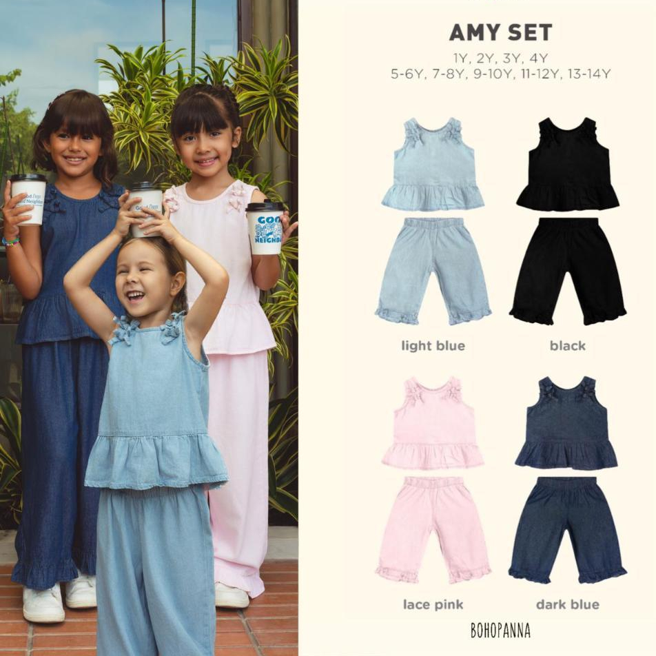 Bohopanna AMY Set / Setelan Anak Perempuan 1-10 Tahun / Set Anak Perempuan / Kado Anak Cewe