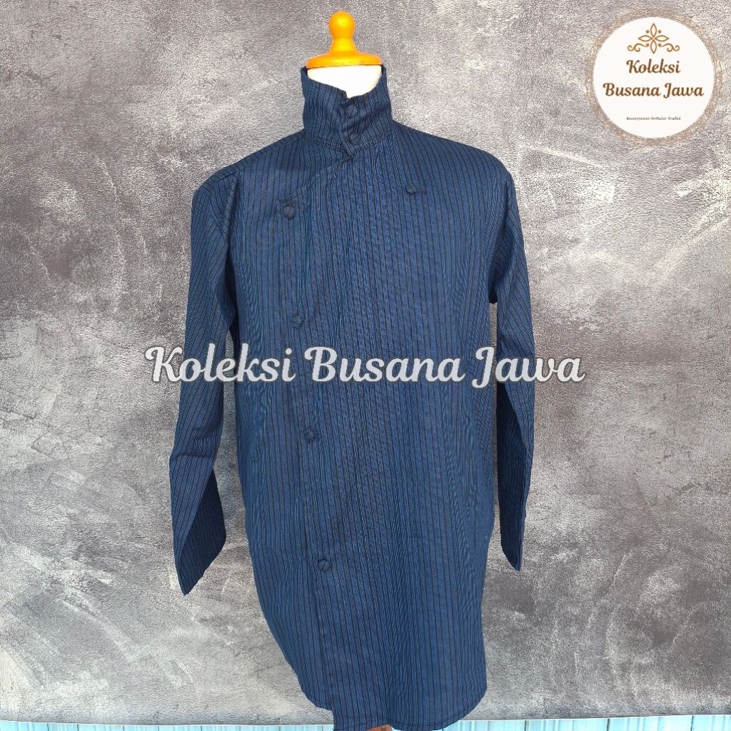 [BJ03] Surjan Jogja Lurik Tenun Halus Biru Navy