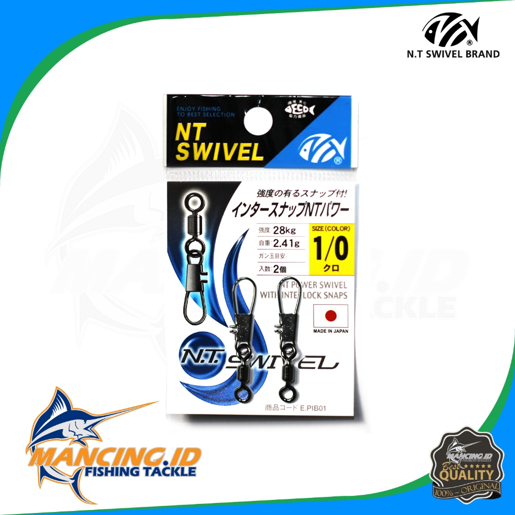 NT SWIVEL E.PIB01 [349 B] Power Swivel Interlock Snap Kili-kili Pancing Laut Premium Kuat Anti Koros