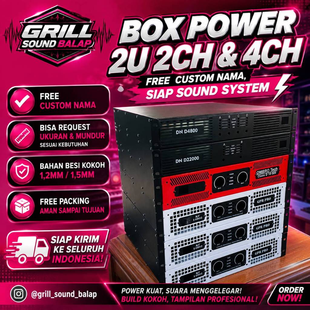 BOX POWER AMPLIFIER 2U – 2CH & 4CH