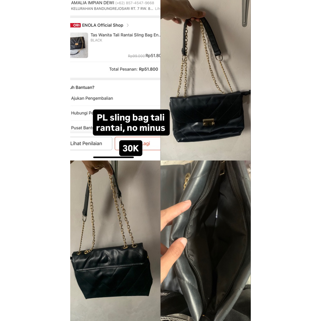 sling bag tali rantai enola