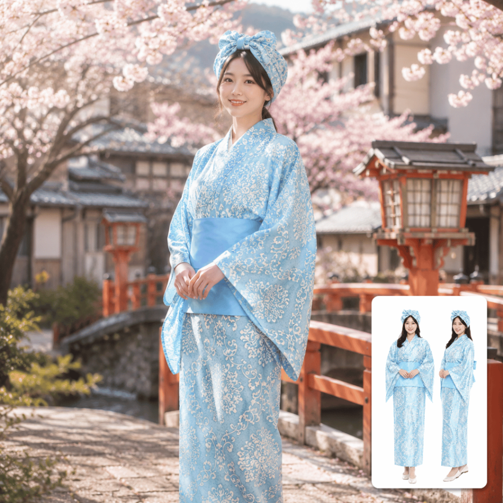 KANEMOCHI YUKATA WANITA PREMIUM - YUKATA BAJU TRADISIONAL JEPANG Kimono Katun