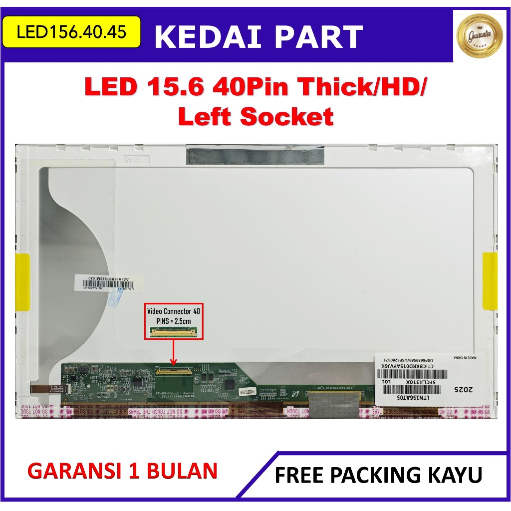 LCD LED Fujitsu Lifebook A530 A531 AH550 AH55 AH53 15.6 Inch tebal