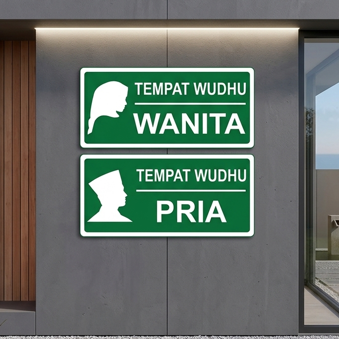 Sign Akrilik Tempat Wudhu Pria Wanita Sign Papan Nama Akrilik Wudhu