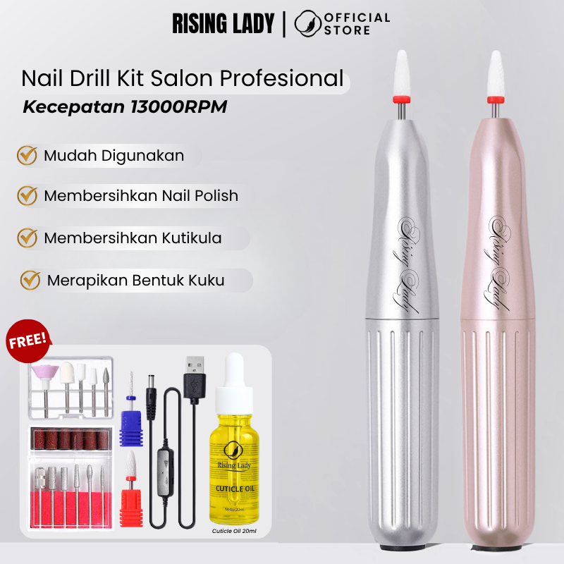 [ COD ] RISING LADY ELECTRIC NAIL DRILL KIT/PORTABLE ELECTRIC FOR SALON PROFESIONAL/ALAT MANICURE PE