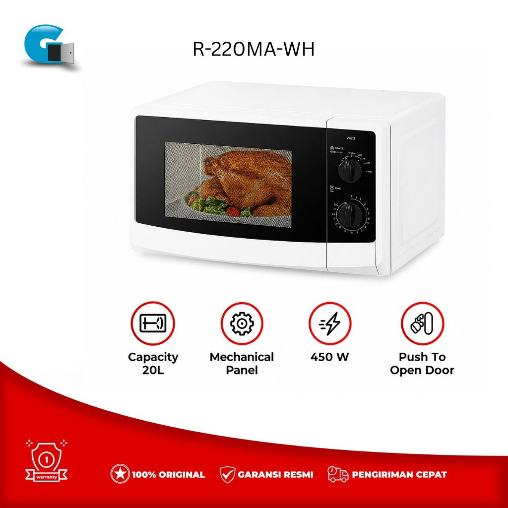 Sharp Oven Microwave R-220MA-WH 450Watt 20 liter