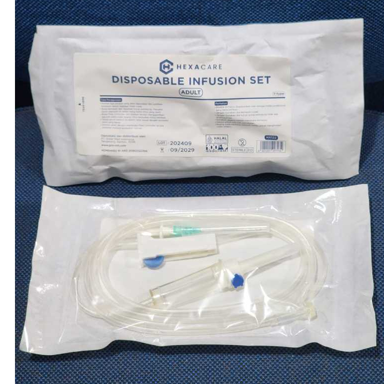 DISPOSABLE INFUSION SET ADULT TYPE Y HEXA CARE HARGA ECER / INFUS SET DEWASA TIPE Y / INFUS SET DEWA