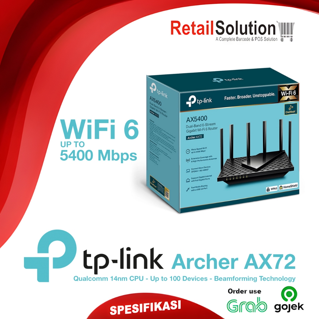 Router WiFi Access Point AX5400 - TPLINK TP-LINK Archer AX72 AX-72