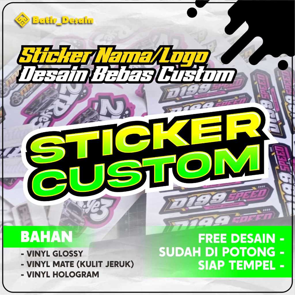 Cetak Sticker Custom Stiker Racing | sticker motor | sticker mobil | Batir Desain