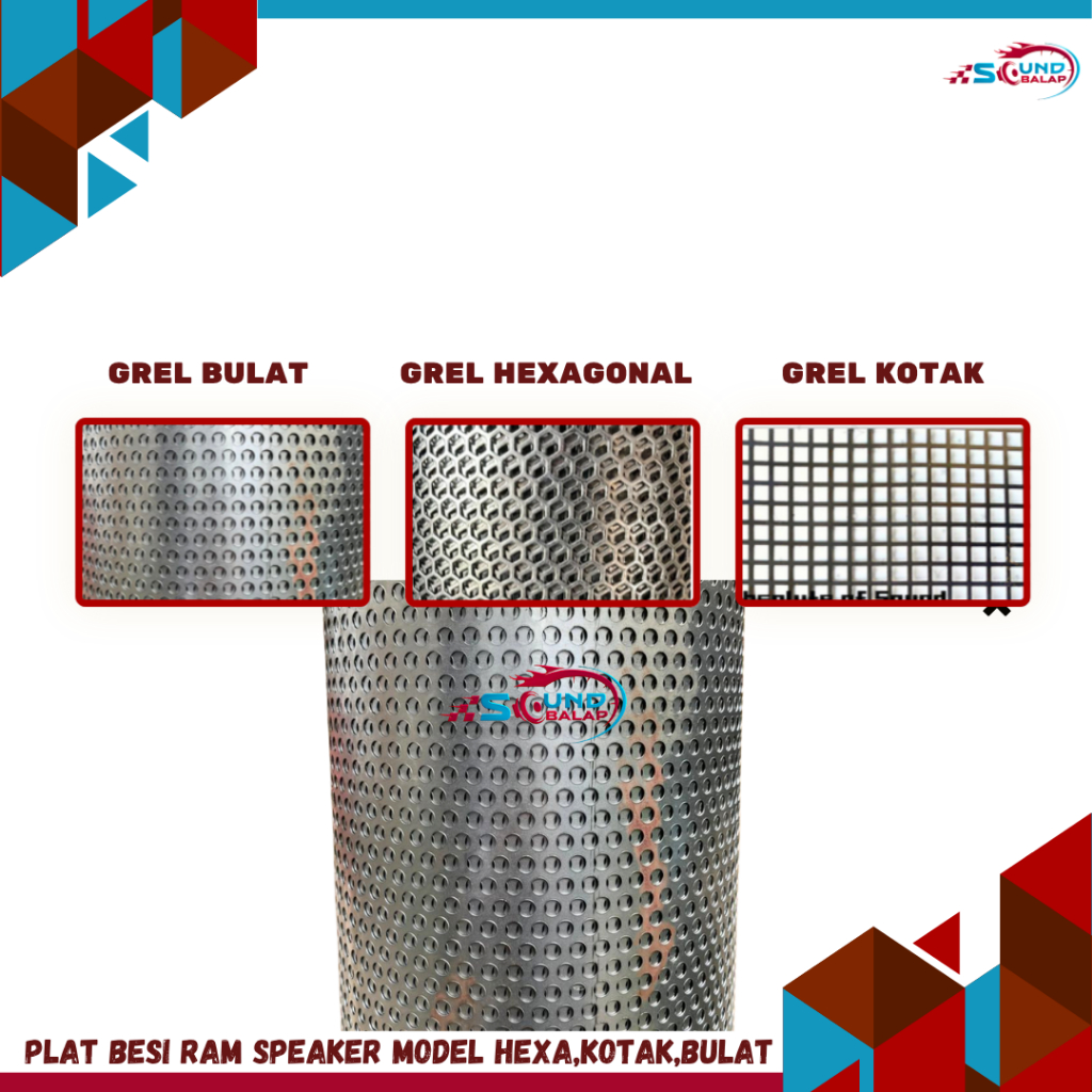 Plat 60x120 - Hexagonal Lubang 6 mm - Plat Besi Ram Speaker - Ram Grill Plat Lubang