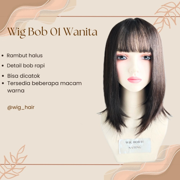 Wig Wanita/Wig Poni Wanita Nating/Wig Bob 01 Nating
