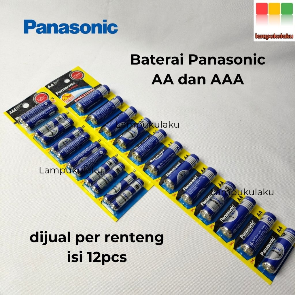 Baterai Panasonic AA dan AAA 12 Pcs dijual per renteng, Aman dan Anti Bocor