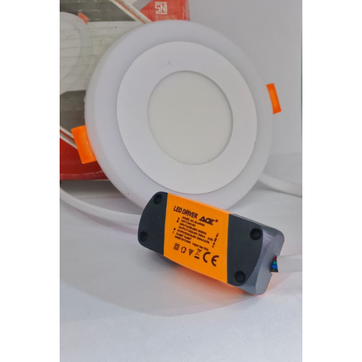 Lampu Led Panel Downlight 3 + 3 Watt Bulat Ace