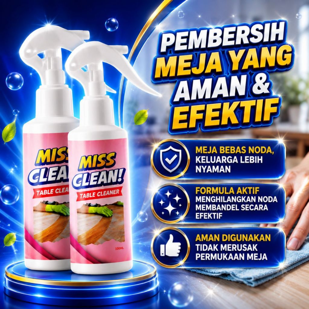 Pembersih Meja Makan Dapur Kayu Granit Marmer Aestetic - Efektif untuk Permukaan Lebih Bersih, Segar