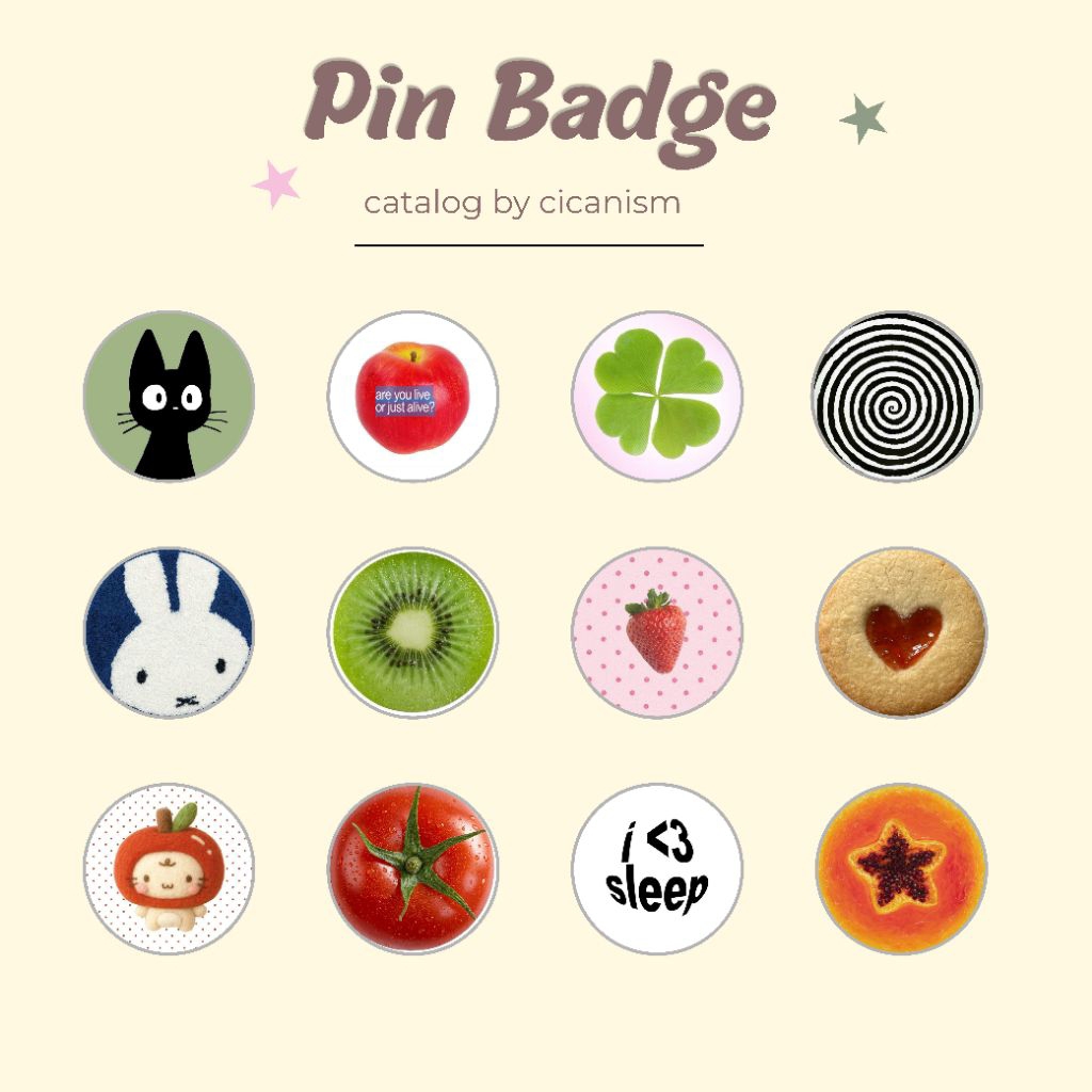 Pin Button Pin Badge Tas Aesthetic Lucu