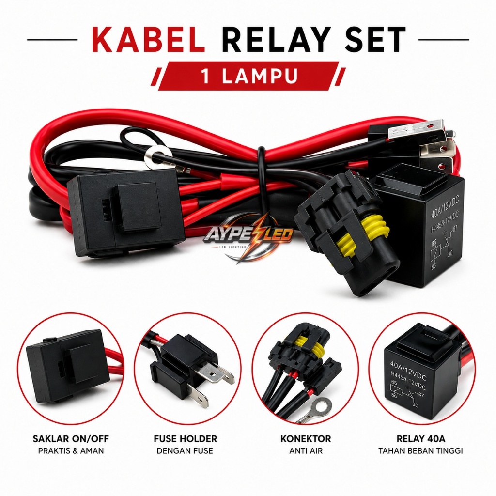 Kabel Relay Set 1 Lampu H4 BiLED Garansi 1 Tahun Cable Set Premium 1 Lampu