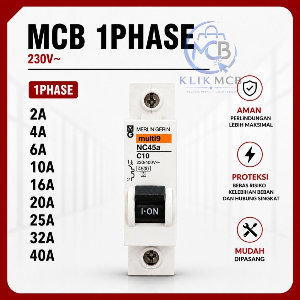 Mcb merlin gerin NC45a mcb merlin gerin 1phase mcb merlin gerin tombol hitam