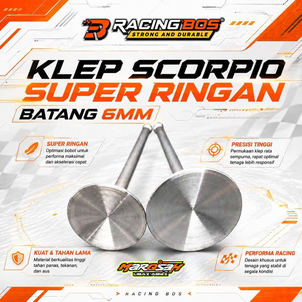 KLEP SCORPIO SUPER RINGAN KLEP SCORPIO BATANG 6MM RACING BOS ORIGINAL