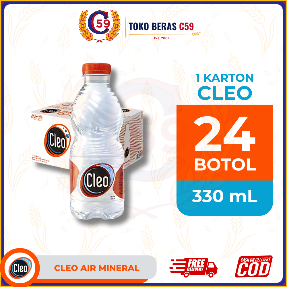 [KARGO] CLEO 330 mL (24 Botol) - Air Mineral Cleo - 330mL - Air Murni - Praktis