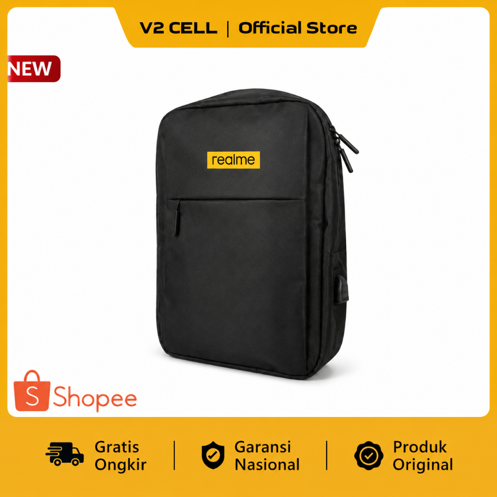 Backpack Realme Tas Ransel Laptop Pria Wanita