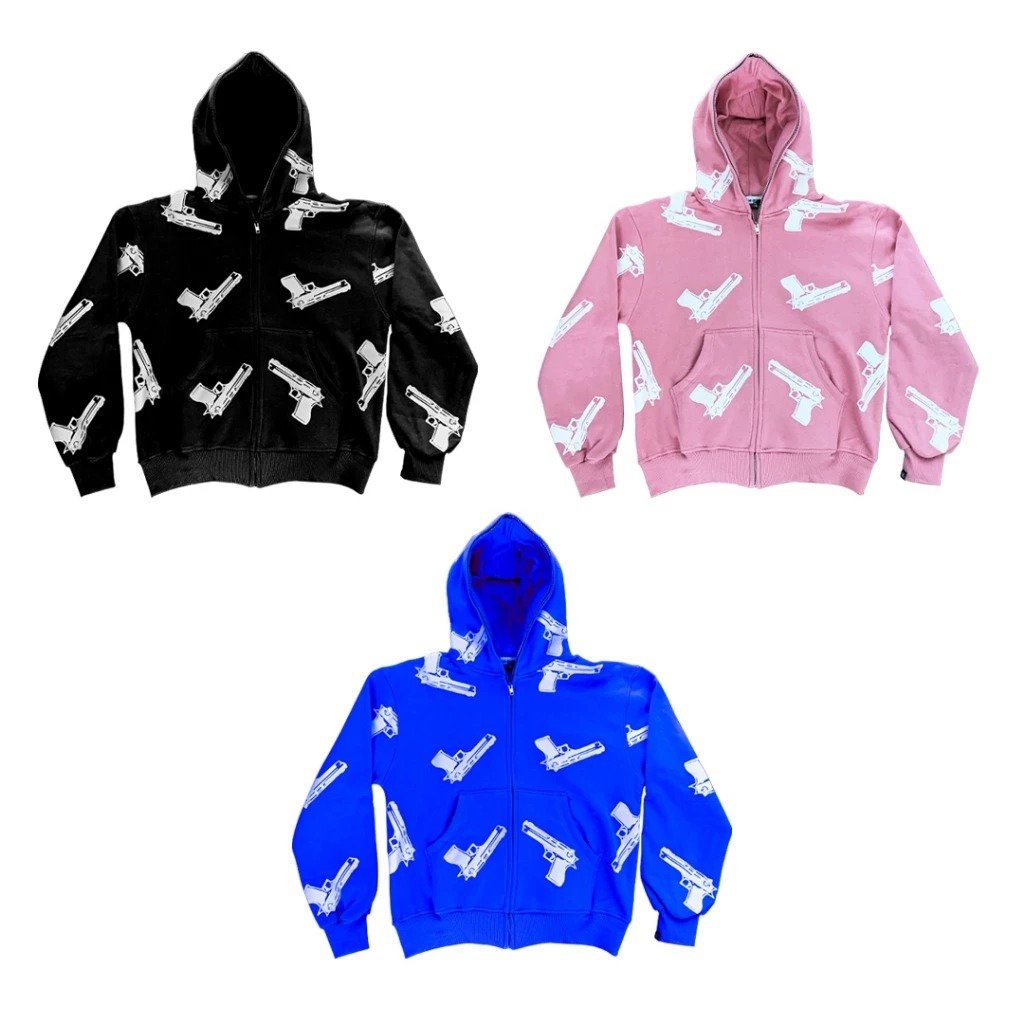 VANE GLOCK FULL ZIPPER HOODIE - Black XL