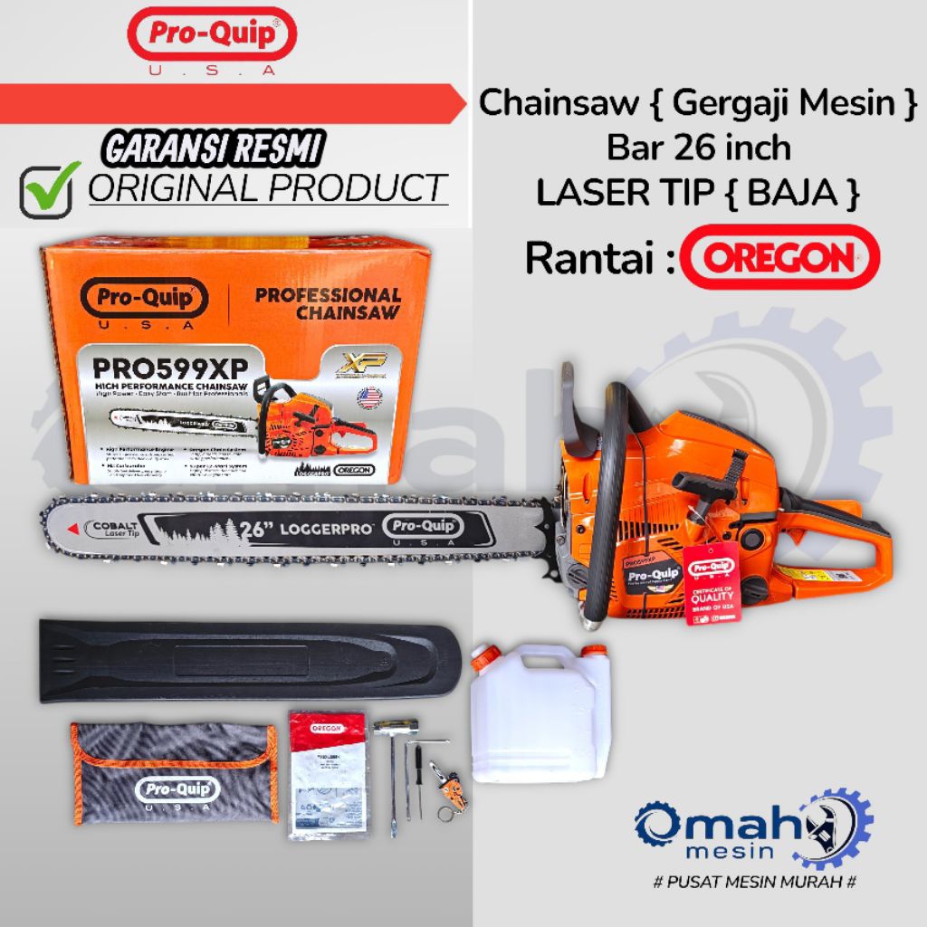 Mesin Senso 26 Inch Bar Baja Rantai OREGON 44 Mata Pro Quip PRO599XP / Mesin Chainsaw 26 inch 44 Mat