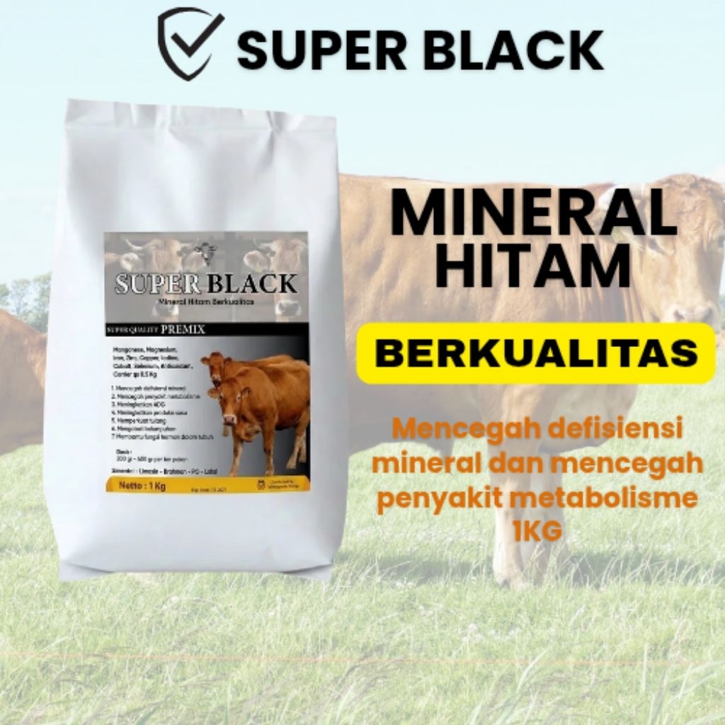 Mineral Hitam 1kg - Super Black 1kg - Salpro Mix 1kg - Mineral Hitam ternak - Mineral Hitam