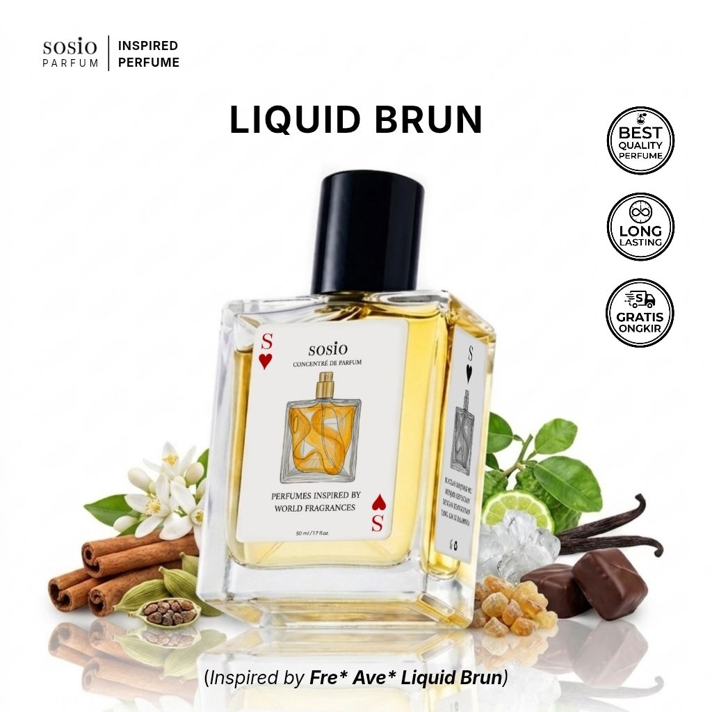 SOSIO PARFUM | Liquid Brun [Inspired by Fre* Ave* Liquid Brun] Parfum Unisex Tahan Lama