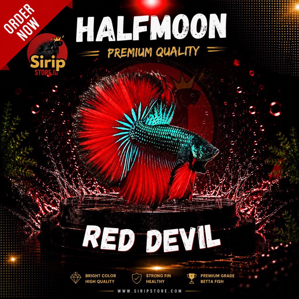cupang halfmoon red devil