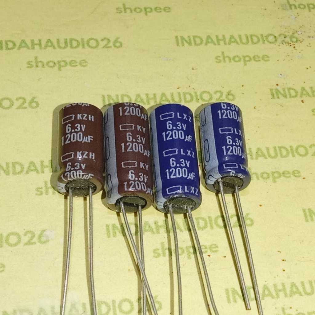 1200uf 6v3  6.3v  6,3V  d8mm nippon chemicon  elco kapasitor elko capacitor 1200uf 6v3  6.3v  6,3V
