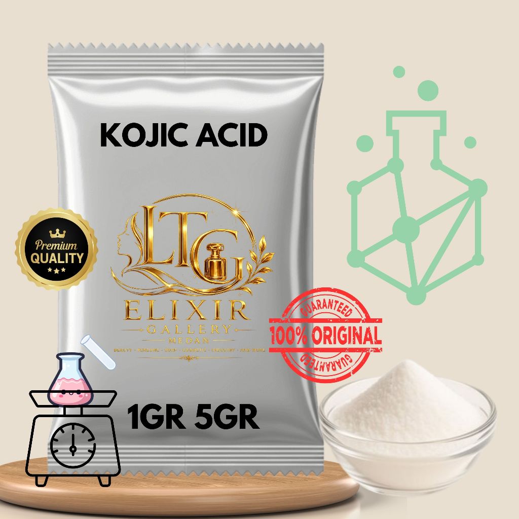 1Gr 5Gr - Kojic Acid Pure 99% Premium Cosmetic Grade Asam Kojat Murni 5-Hydroxy-2-(Hydroxymethyl)-4H