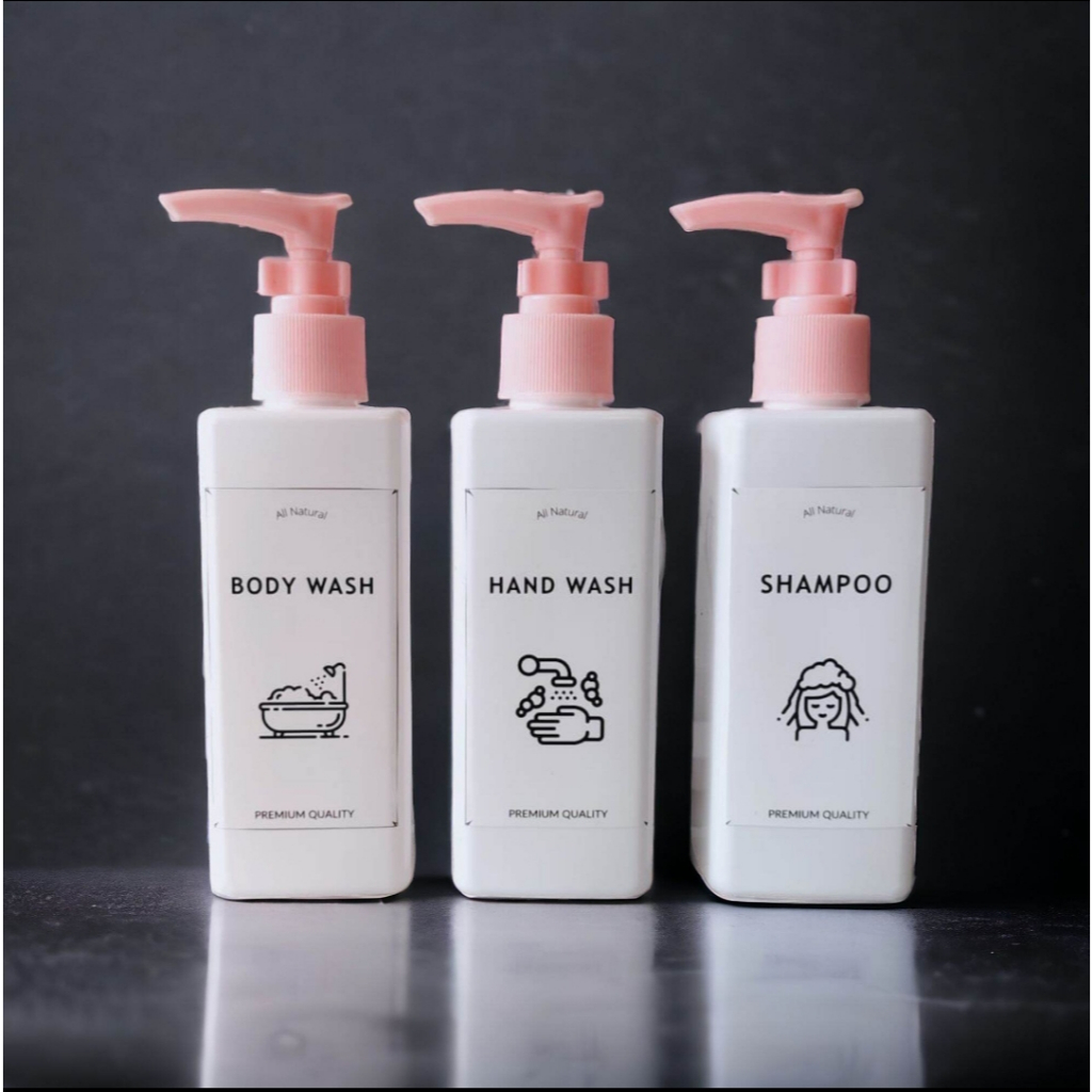 Botol Pump 250ml Kotak Holi Putih Pump Clip / Botol Sabun Cair