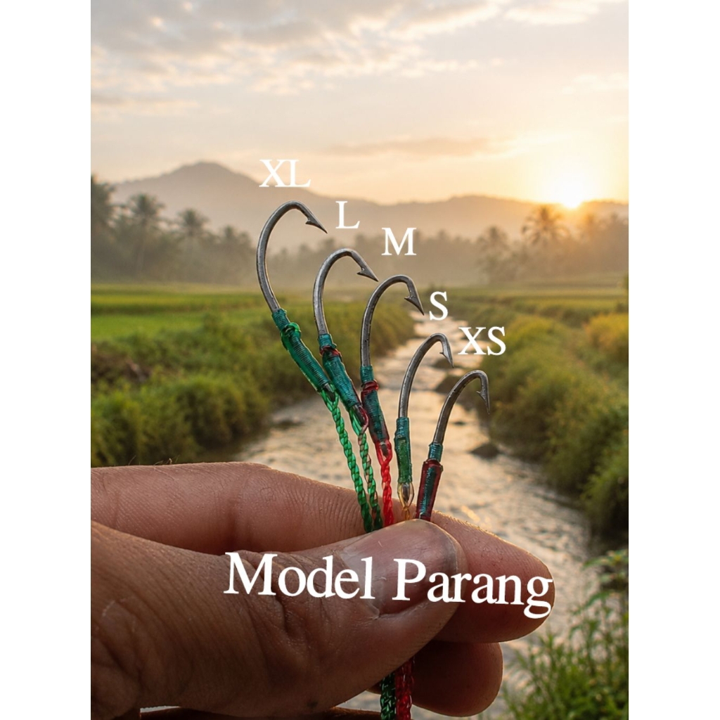 Kail pancing urek belut model parang, bahan baja hitam siap pakai