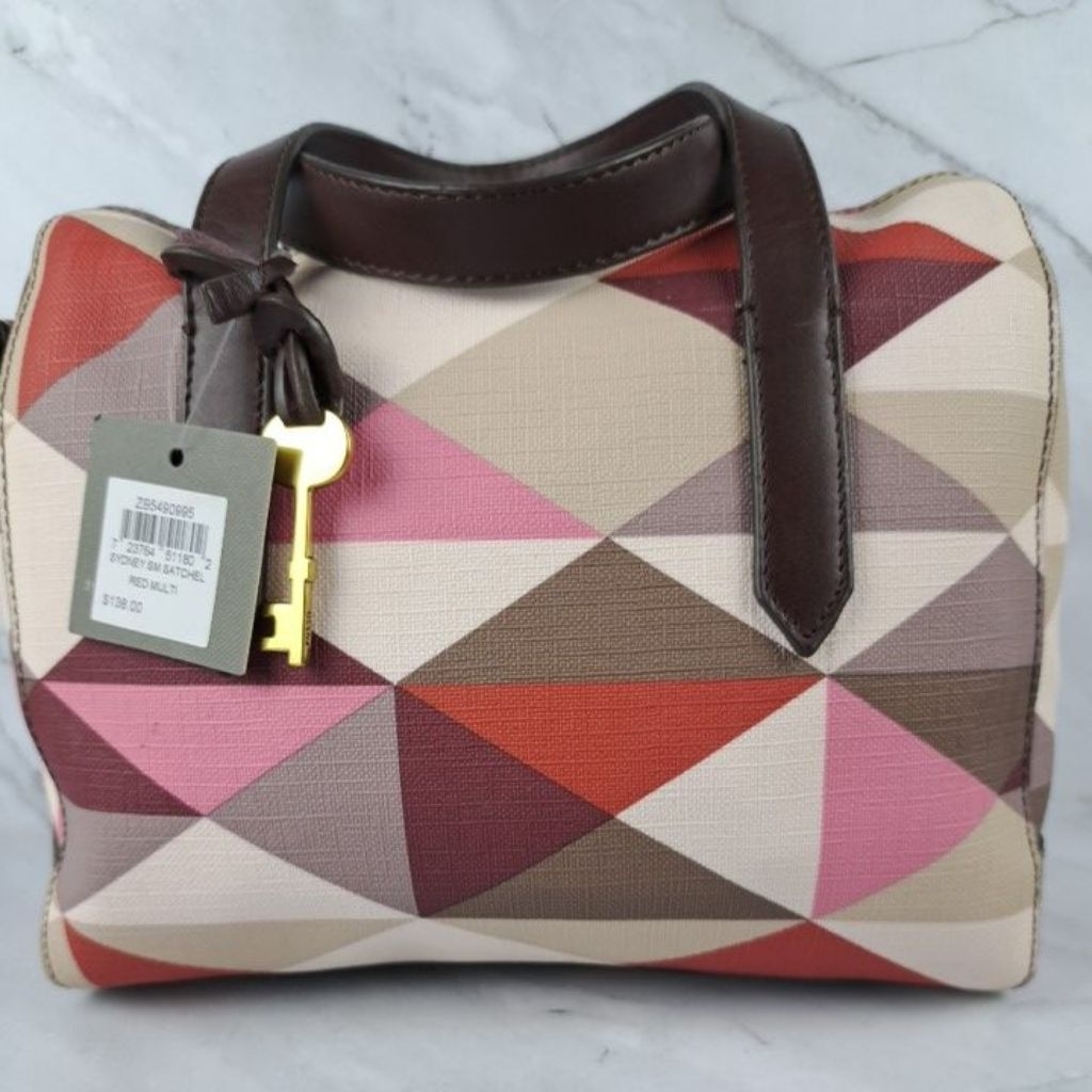L034 Tas Selempang Wanita Sydney Satchel Red Multi