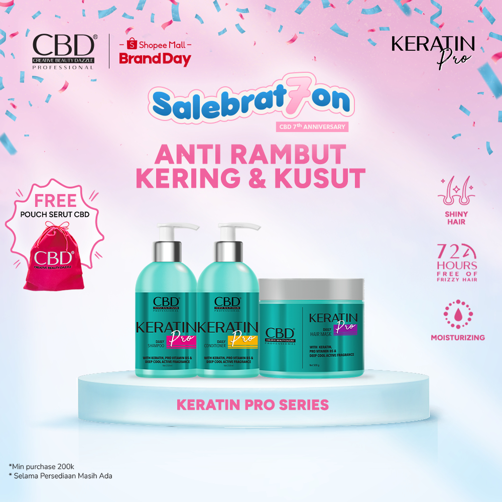 CBD Professional Daily Keratin Pro Shampoo 250ml + Conditioner 250ml + Hair Mask 500gr