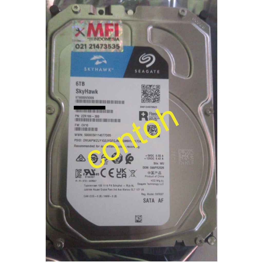 Harddisk CCTV Seagate Skyhawk 4tb 2tb MFI/NON MFI Ori