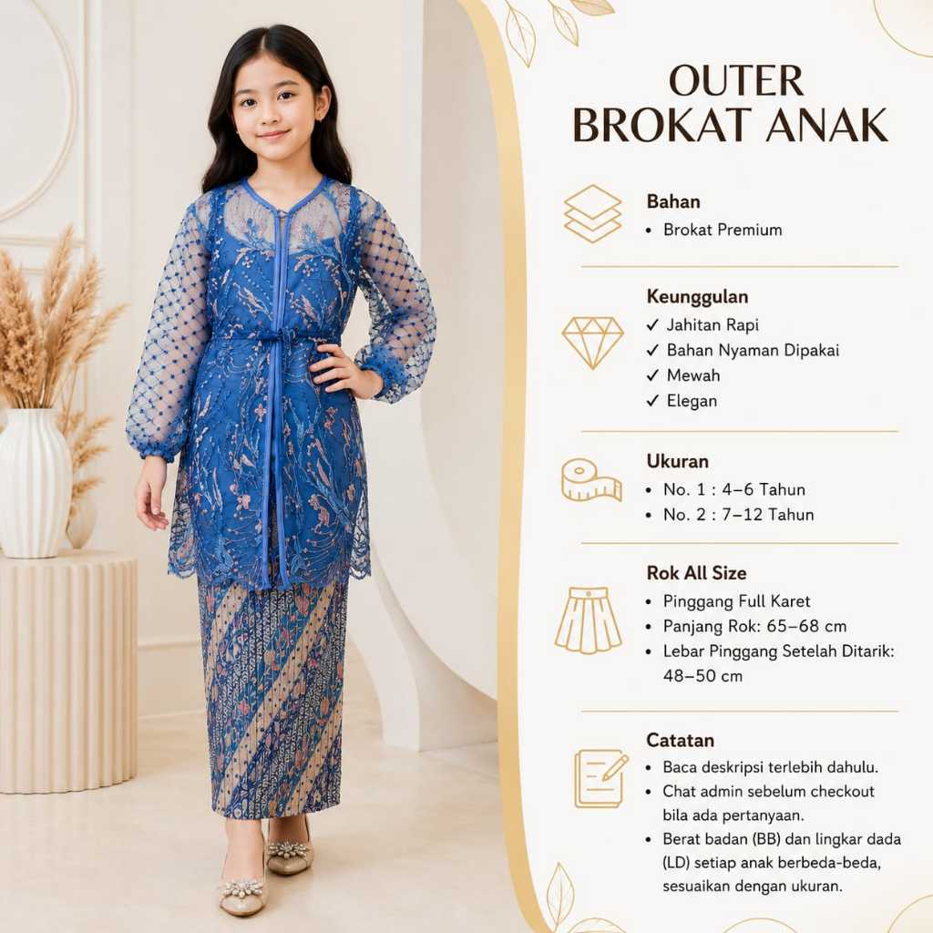 Outer Brokat Anak Terbaru – Outfit Stylish & Anggun untuk Si Kecil
