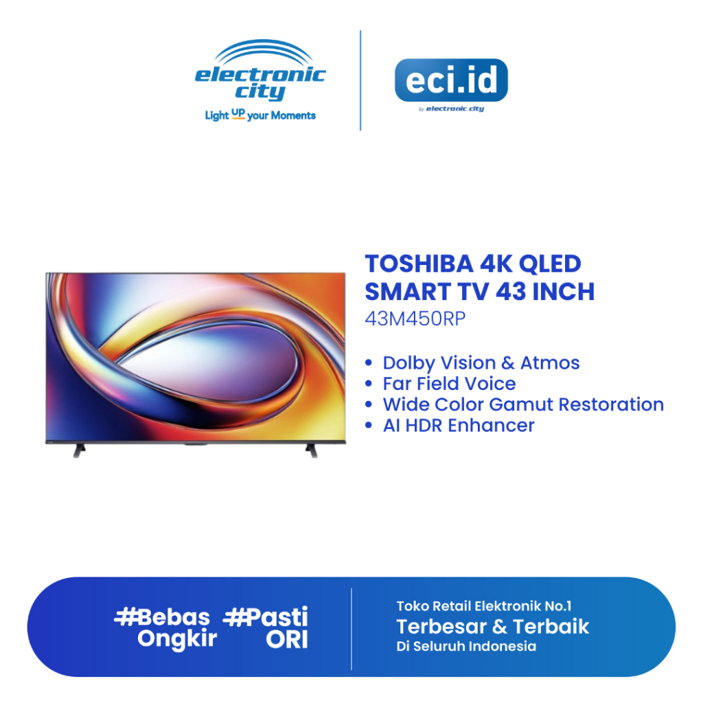 Toshiba 43 Inch 4K QLED Smart TV - 43M450RP