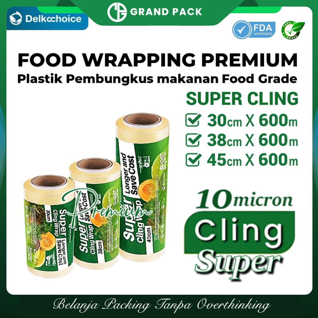 Plastik Pembungkus Buah dan Makanan Food Grade Halal FDA - Delko Super Cling Wrap Premium Satuan
