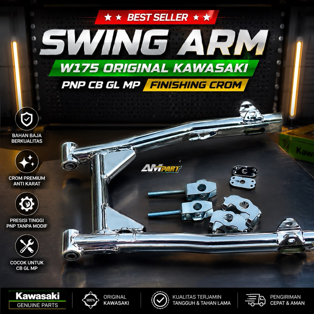 SWING ARM KAWASAKI W175 CROM ORIGINAL KAWASAKI PNP CB GL100 GL MAX GL PRO SET