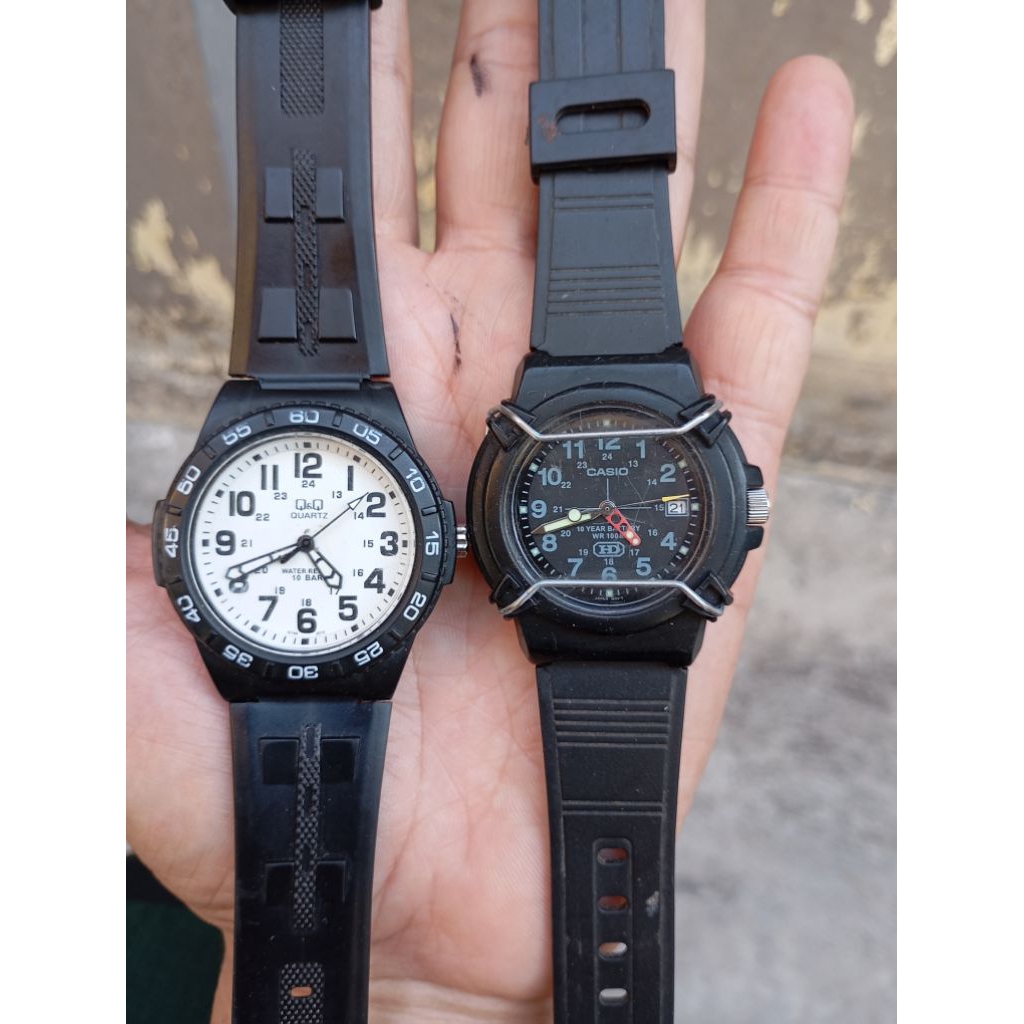 jam tangan casio Hda 600 dan qnq military sepaket second preloved bekas original