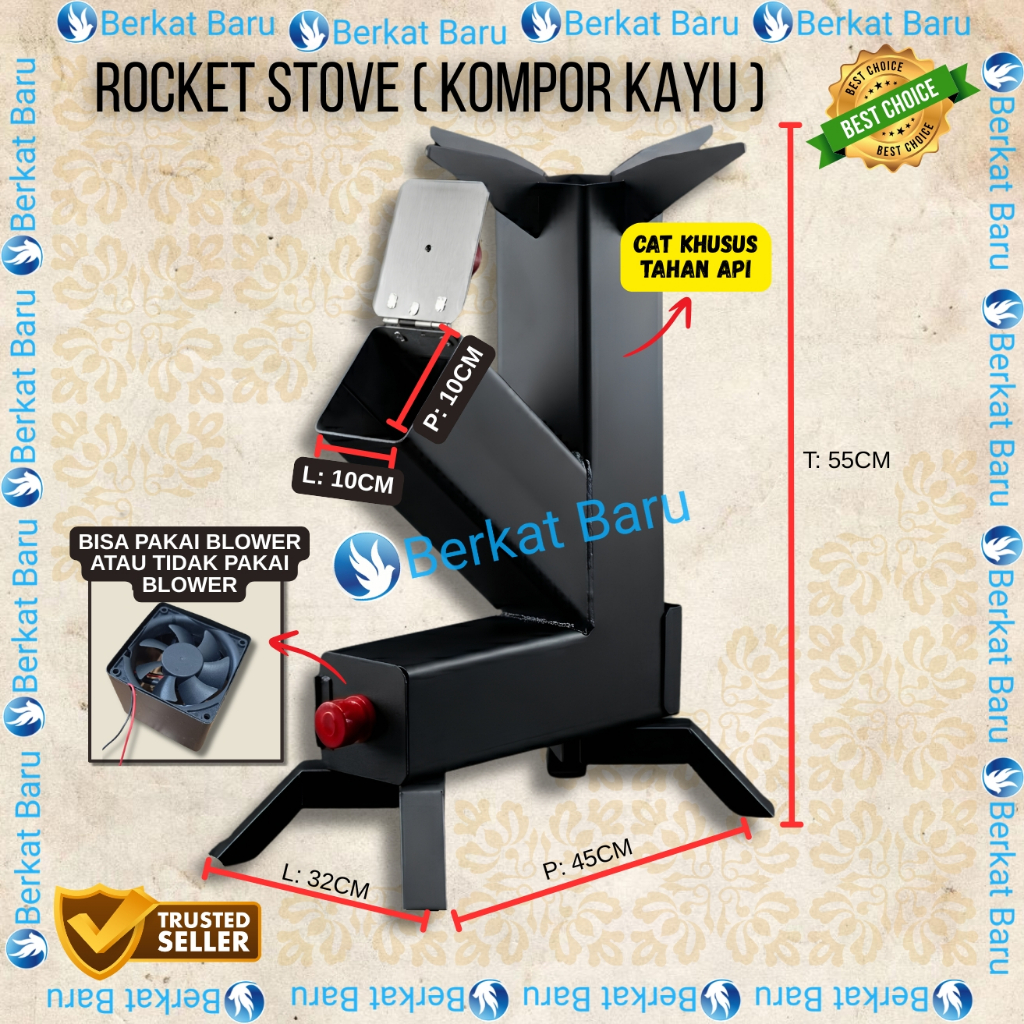 ROCKET STOVE/ KOMPOR KAYU/ KOMPOR CAMPING/ KOMPOR TUNGKU BAKAR