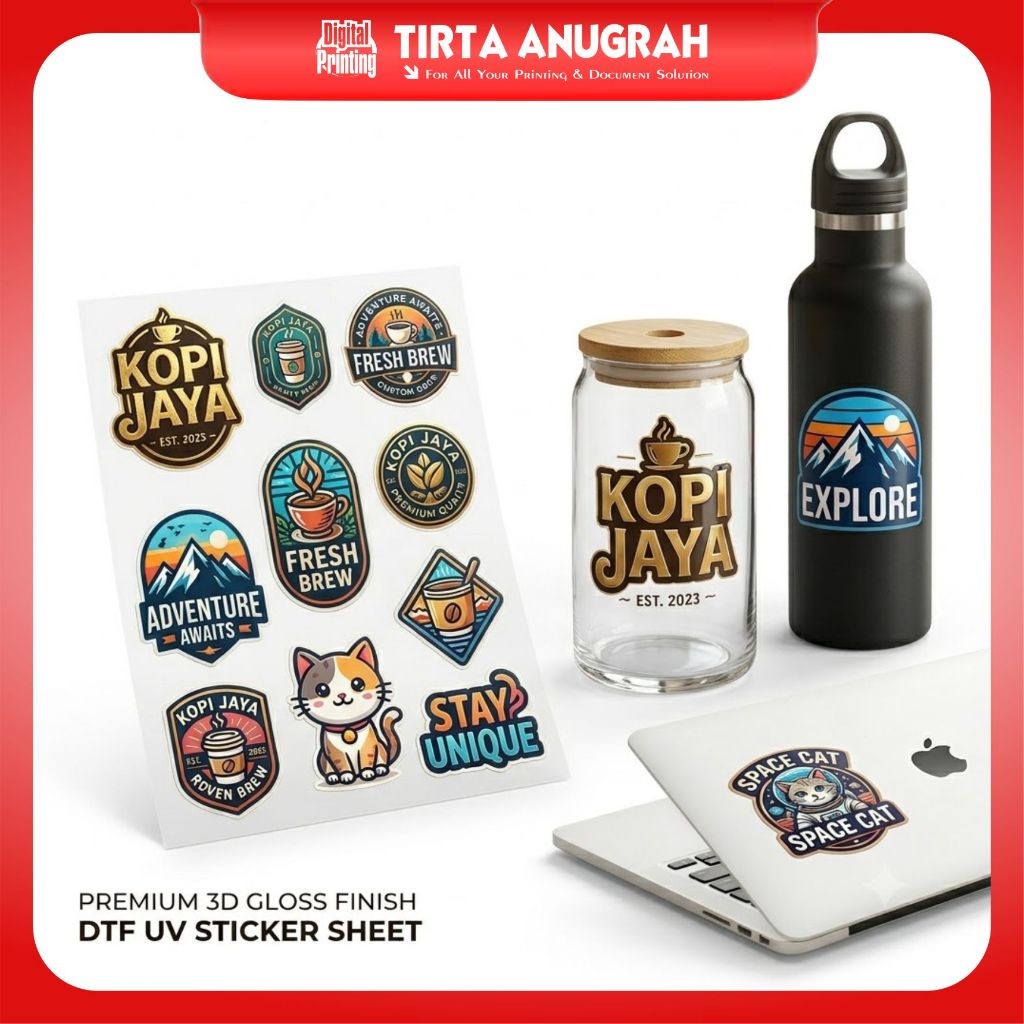 TIRTA ANUGRAH - Stiker DTF UV - Sticker Tatto UV DTF - DTF UV Print - UV