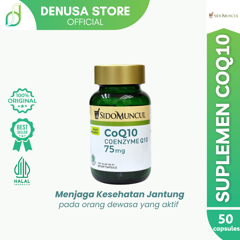 SIDOMUNCUL CoQ10 Coenzyme Q10 75 mg 50 Softcapsule Antioksidan Radikal Bebas