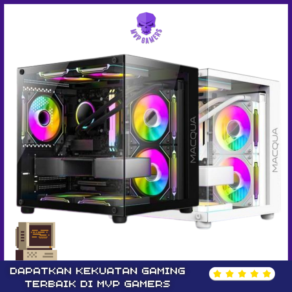 VARRO PRIME MACQUA S2 Casing PC Gaming M-ATX Include 3 Fan