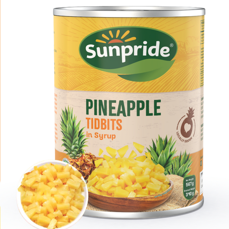 Sunpride Buah Potong NANAS & KOKTAIL dalam Sirup  - Rasa Segar dan Nikmat