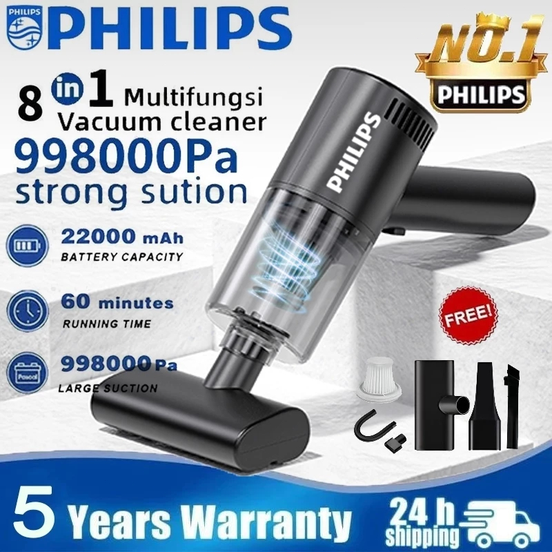 Philips Vacuum Cleaner Multifungsi  998000Pa 8 in 1 Nirkabel Penyedot Debu Genggam Daya Hisap Kuat P