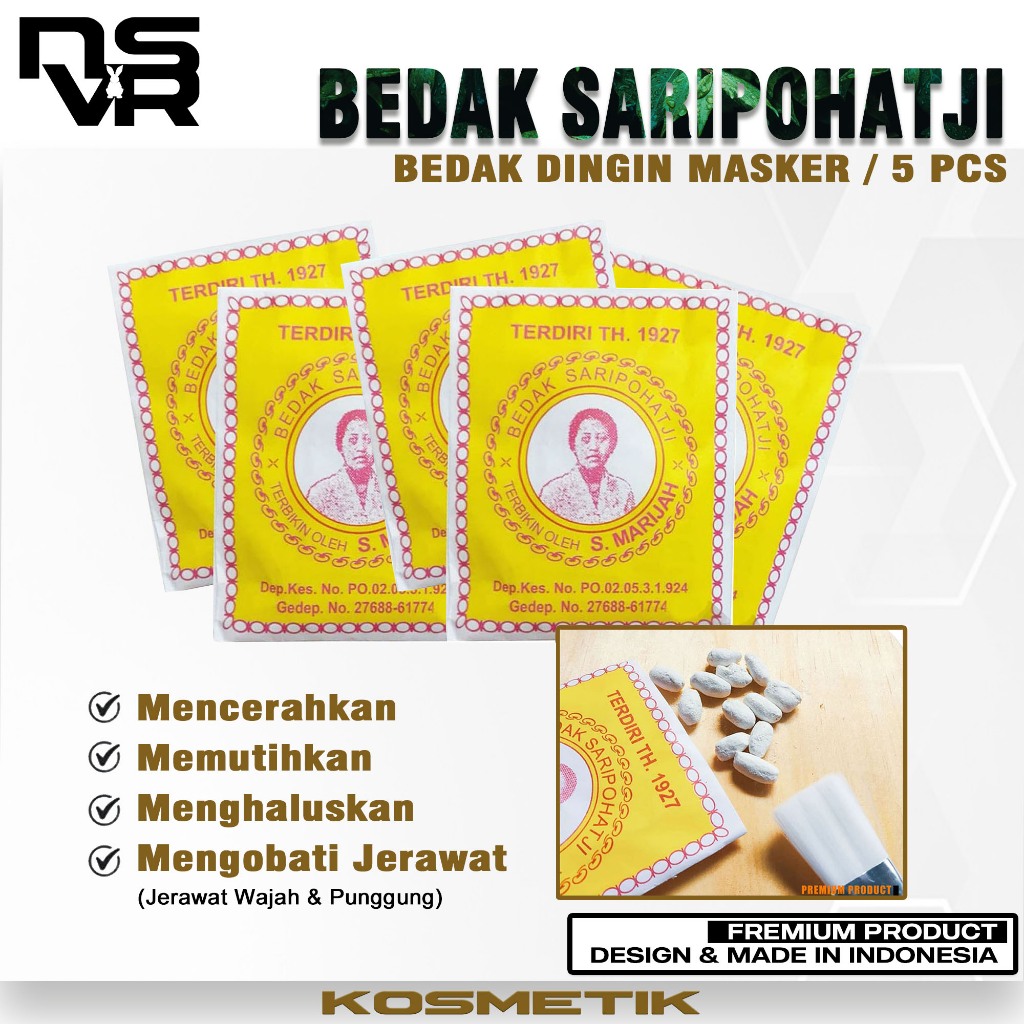 bedak saripohatji bedak dingin maskeran herbal asli produksi ciamis isi 5 pcs saripohatji original