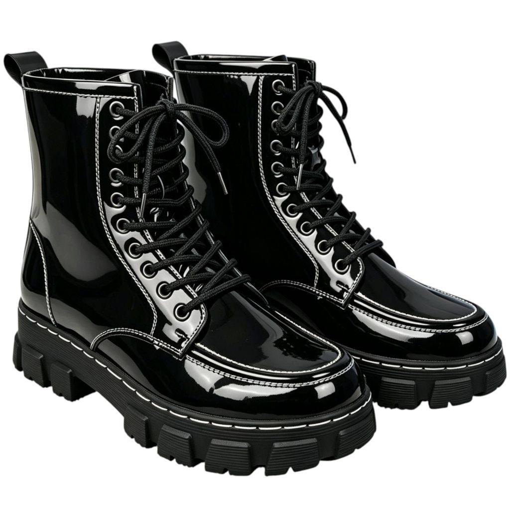 HARVEY - Sepatu Docmart Tinggi 10Hole Grace Kasual Wanita Korea
