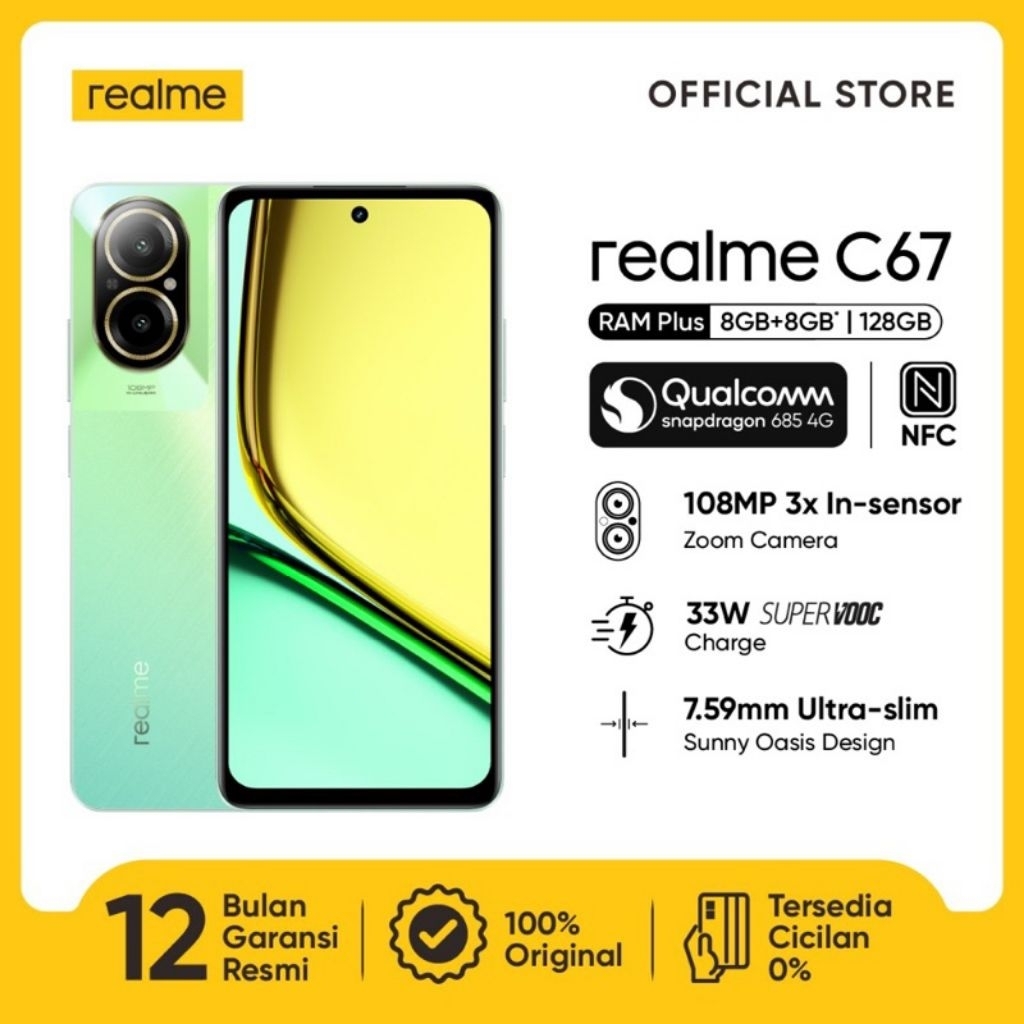 Realme C67 Ram 8/128gb - Ram 8/256gb garansi resmi Realme